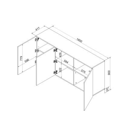 Cama 3D komoda ALMA 180x41,5xH90 kašmyras