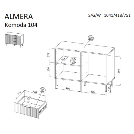 Cama ALMERA 5903815010736 komoda