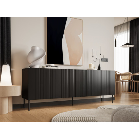 Cama ISLA 200x40x75 komoda (matinė juoda)