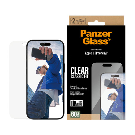 PanzerGlass ® Ekrano apsauga iPhone Air | Classic Fit su EasyAligner