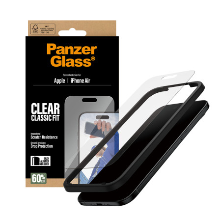 PanzerGlass ® Ekrano apsauga iPhone Air | Classic Fit su EasyAligner