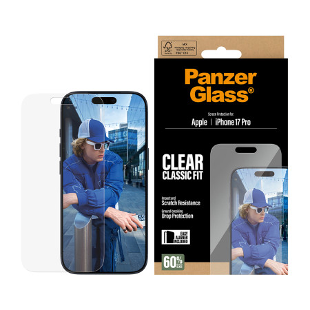 PanzerGlass ® Ekspozicijos Apsauga iPhone 17 Pro | Classic Fit su EasyAligner