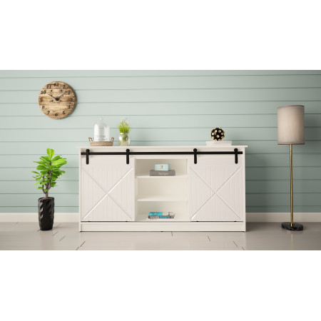 GRANERO komoda balta/blizgi balta 160x80x35 cm