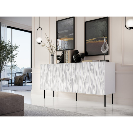 Jungle skrynia 152x40,5x74,5 balta matinė + juodos kojos