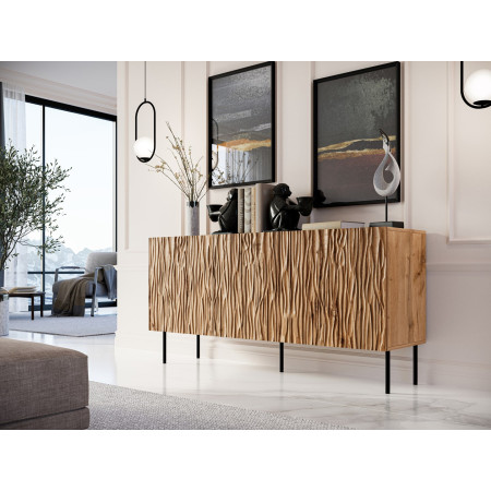 Jungle komoda 152x40,5x74,5 ąžuolo wotan + juodos kojos