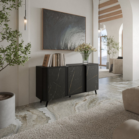 Cama VOLARE juoda ir San Sebastian komoda