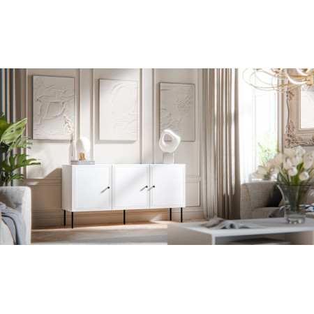 Cama PALAZZO BIS 3D komoda balta matinė 151 x 40 x 75 cm