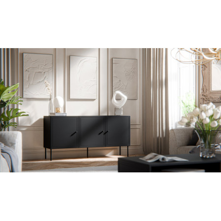 Cama PALAZZO BIS 3D komoda matinės juodos spalvos 151 x 40 x 75 cm