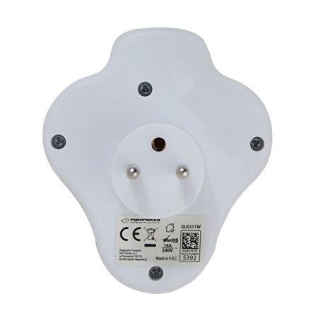 Esperanza ELK311W Elektros skirstytuvas su 2 GN. USB-C ir USB-A, balta