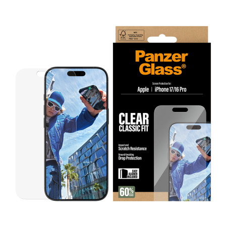 PanzerGlass ® Ekrano apsauga iPhone 17 | iPhone 16 Pro | Classic Fit