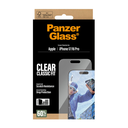 PanzerGlass ® Ekrano apsauga iPhone 17 | iPhone 16 Pro | Classic Fit
