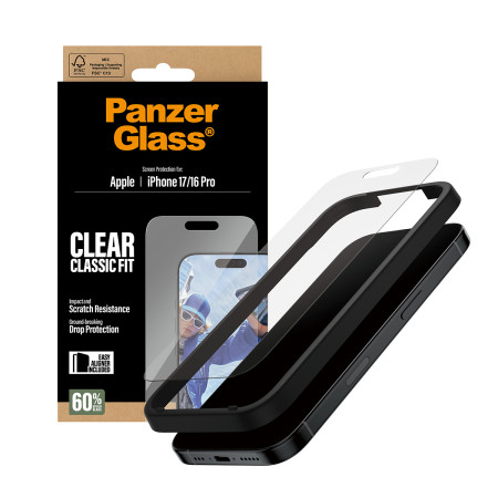 PanzerGlass ® Ekrano apsauga iPhone 17 | iPhone 16 Pro | Classic Fit