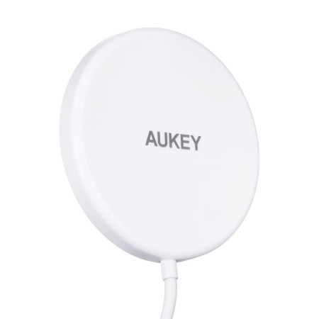 AUKEY Aircore Magnetinis Belaidis Įkroviklis QI USB-C 15W Balta