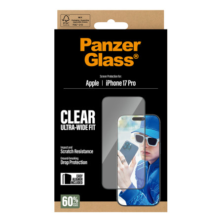 PanzerGlass ® Ekrano apsauga iPhone 17 Pro | Ultra-Wide Fit