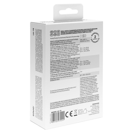 Savio LA-13 mobiliojo įrenginio kroviklis Universalus, balta, AC spartusis įkrovimas