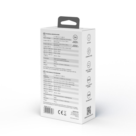 SAVIO LA-07 GaN 65W Tinklo Įkroviklis