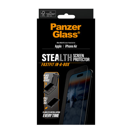 PanzerGlass® Stealth ekrano apsauga iPhone Air | Ultra-plačiai pritaikoma
