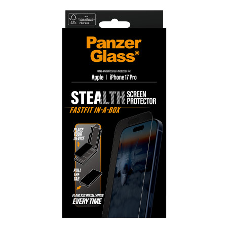 PanzerGlass® Stealth ekrano apsauga iPhone 17 Pro | Ultra-plačiai pritaikoma