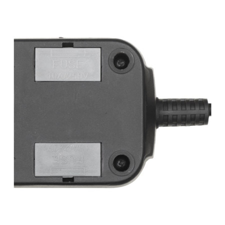 LESTAR viršįtampių ribotuvas 2,5 m su 5 AC išvestimis, juodas/pilkas