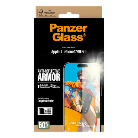 PanzerGlass ® Anti-Reflective Armor ekrano apsauga iPhone 17 | iPhone 16 Pro