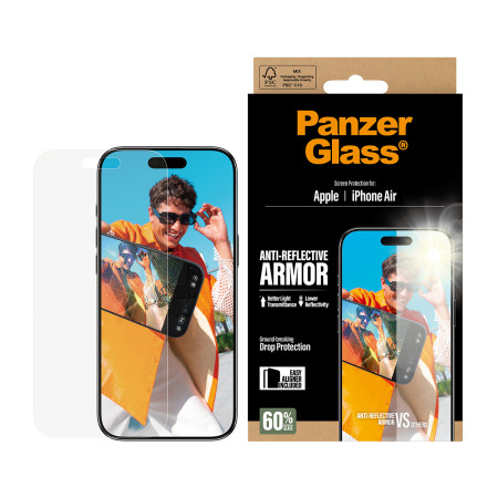 PanzerGlass® Anti-Reflective Armor ekrano apsauga iPhone Air su EasyAligner