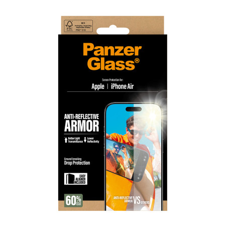 PanzerGlass® Anti-Reflective Armor ekrano apsauga iPhone Air su EasyAligner