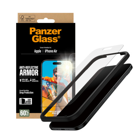 PanzerGlass® Anti-Reflective Armor ekrano apsauga iPhone Air su EasyAligner