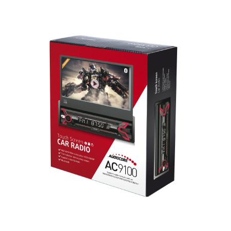 Audiocore AC9100 radijo imtuvas automobilis skaitmeninis juodas, raudonas