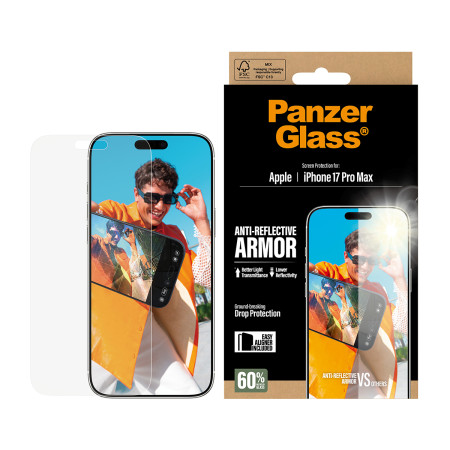 PanzerGlass® Anti-Reflective Armor ekrano apsauga iPhone 17 Pro Max su EasyAligner