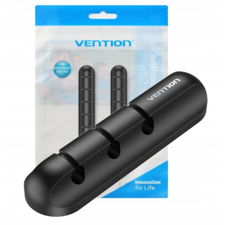 Vention 5 prievadų kabelių tvarkyklė - Juoda, 2 vnt.