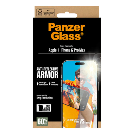 PanzerGlass® Anti-Reflective Armor ekrano apsauga iPhone 17 Pro Max su EasyAligner
