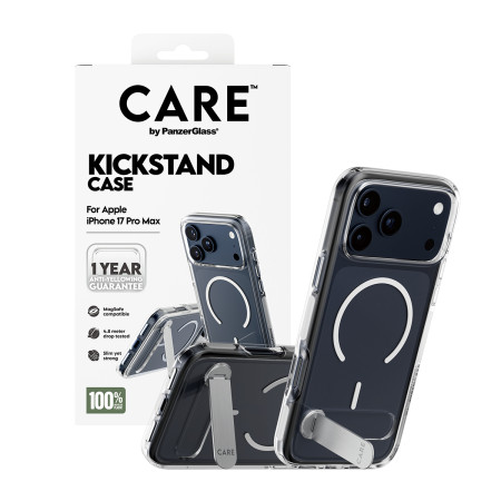 PanzerGlass CARE by Feature Case Permatomas su Stoveliu ir MagSafe iPhone 17 Pro Max mobiliojo telefono dėklas