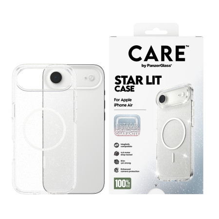 PanzerGlass CARE by Flagship Case Permatomas Urban Explorer Star Lit su White MagSafe iPhone Air