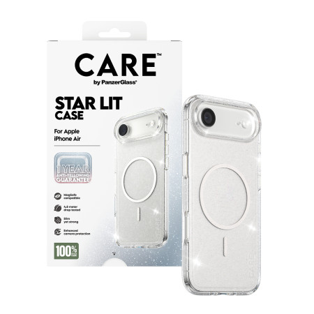 PanzerGlass CARE by Flagship Case Permatomas Urban Explorer Star Lit su White MagSafe iPhone Air