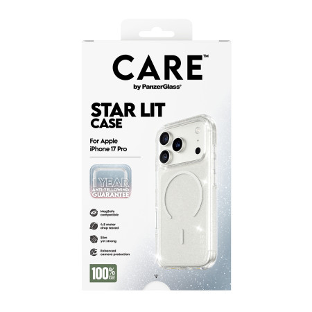 PanzerGlass CARE by Flagship Case Permatomas Urban Explorer Star Lit su White MagSafe iPhone 17 Pro