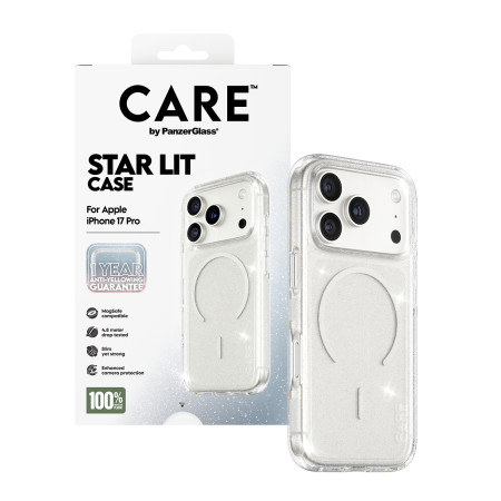 PanzerGlass CARE by Flagship Case Permatomas Urban Explorer Star Lit su White MagSafe iPhone 17 Pro