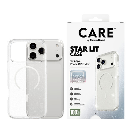 PanzerGlass CARE by Flagship Case Permatomas Urban Explorer Star Lit su White MagSafe iPhone 17 Pro Max