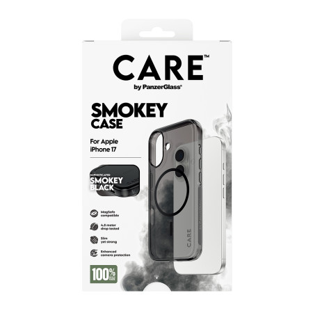 PanzerGlass CARE by Flagship Case Juodas Urban Explorer Smokey su Black MagSafe iPhone 17