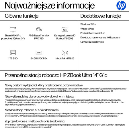 HP ZBook Ultra G1a nešiojamasis kompiuteris
