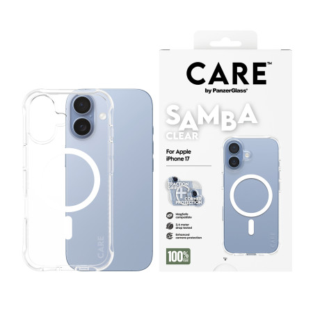 PanzerGlass CARE by ® Madingas dėklas Samba Permatomas su White MagSafe iPhone 17