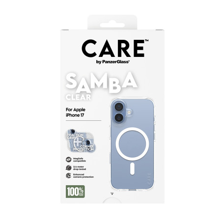 PanzerGlass CARE by ® Madingas dėklas Samba Permatomas su White MagSafe iPhone 17