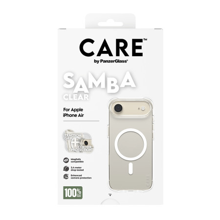 PanzerGlass CARE by ® Madingas dėklas Samba Permatomas su White MagSafe iPhone Air