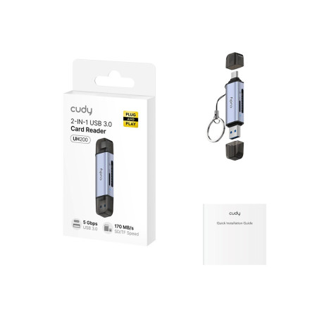 CUDY UH200 2-in-1 USB 3.0 kortelių skaitytuvas