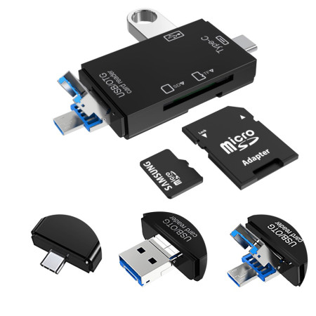 VAKOSS 6IN1 kortelių skaitytuvas USB A / MICRO USB / USB C / SD / MICRO SD / USB TC-R425X