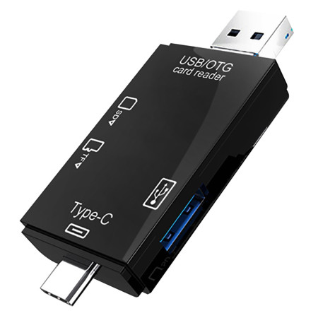 VAKOSS 6IN1 kortelių skaitytuvas USB A / MICRO USB / USB C / SD / MICRO SD / USB TC-R425X