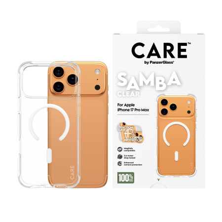 PanzerGlass CARE by ® Madingas dėklas Samba Permatomas su White MagSafe iPhone 17 Pro Max