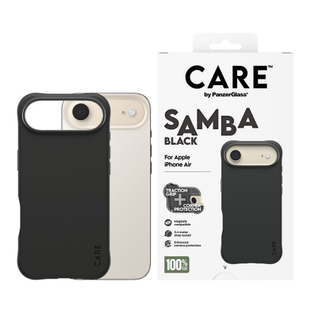 PanzerGlass CARE by Fashionable Case Samba Black su MagSafe iPhone Air dėklas Juodas