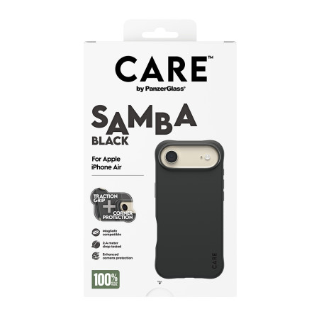 PanzerGlass CARE by Fashionable Case Samba Black su MagSafe iPhone Air dėklas Juodas