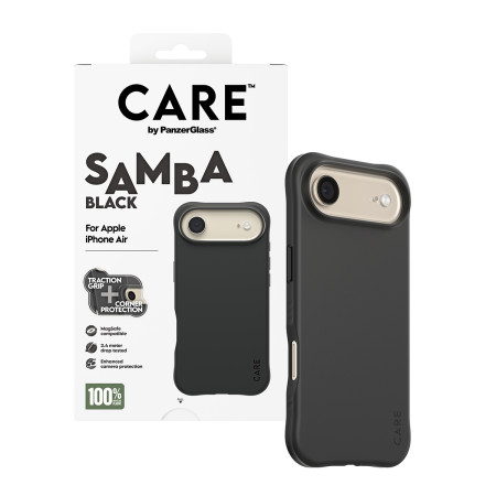 PanzerGlass CARE by Fashionable Case Samba Black su MagSafe iPhone Air dėklas Juodas