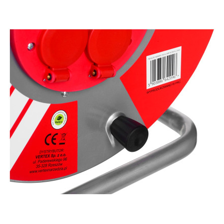 VERTEX PB25METAL 25 m prailginimo kabelis 3x2,5 mm juodas